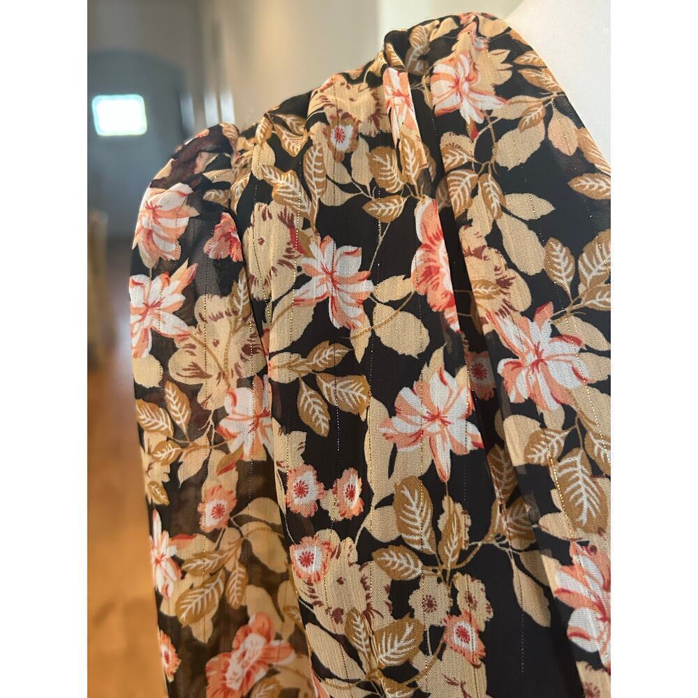 NASTY GAL BLOUSEN BROWN FLORAL LONG SLEEVE DRESS WOMENS SIZE 6 - Picture 10 of 12
